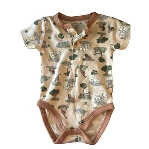 Tahari Baby Safari themed one piece snap closure size 0-3M nature